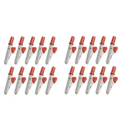 10 - Piece Metal Alligator Test Clips with Screws and Solder Ports (Red 20pcs)