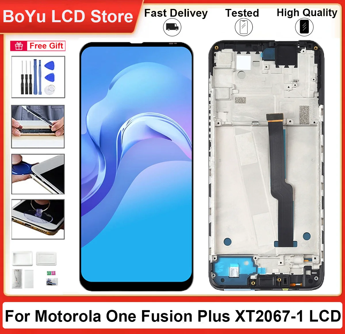 

Tested 6.5" 100% Original Screen For Motorola One Fusion Plus XT2067-1 XT2067-2 XT2067-3 LCD + Touch Display Digitizer Assembly