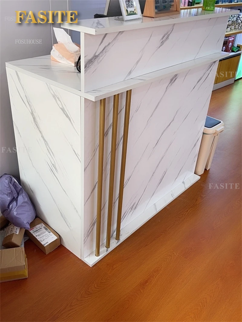 Description Picture 2 of itemModern Reception Desks Office Furniture Simple Cashier Counter Office Desks Barber Shop Beauty Salon Bar Table Reception Desk