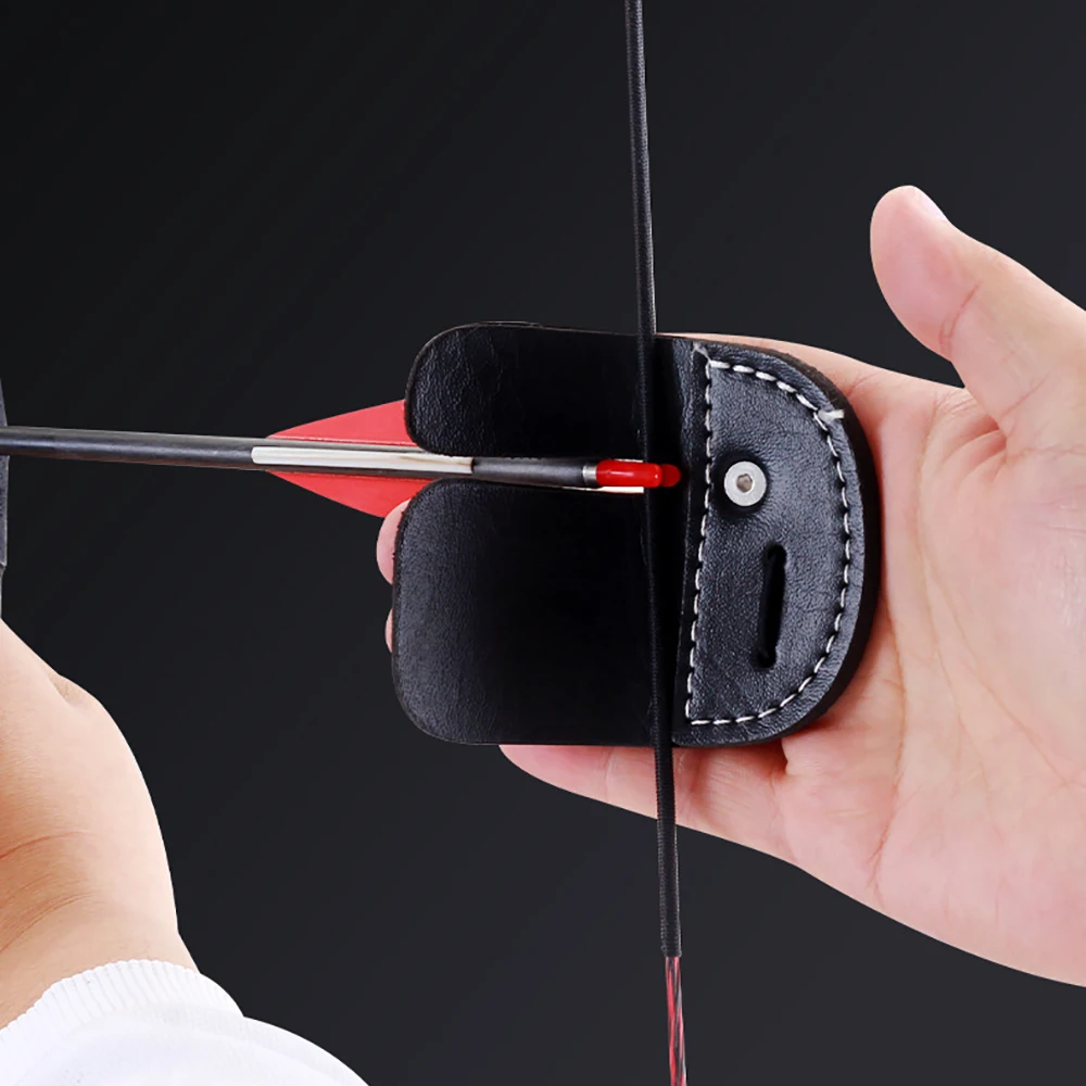 Archery Leather Finger Guard Double Layer Finger Protector Tab for