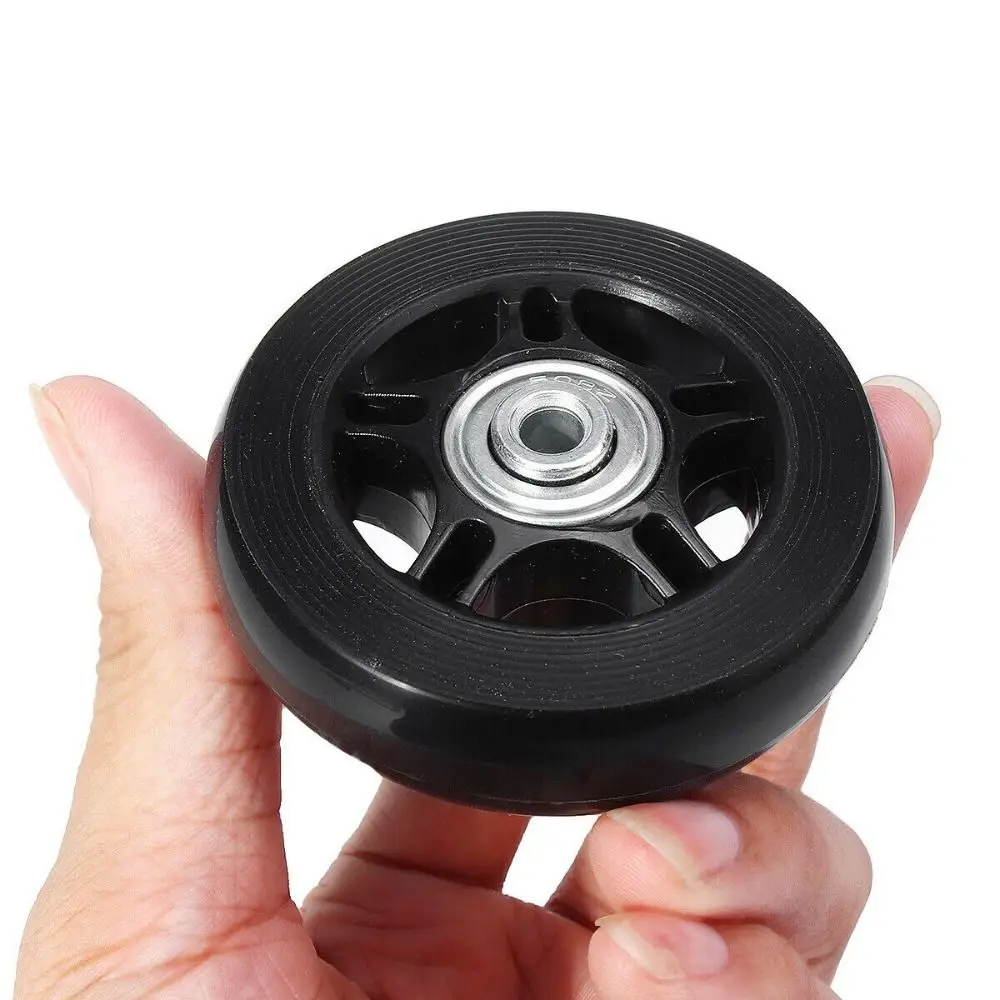 Durable Black Suitcase Replacement Wheels with Screw Kit