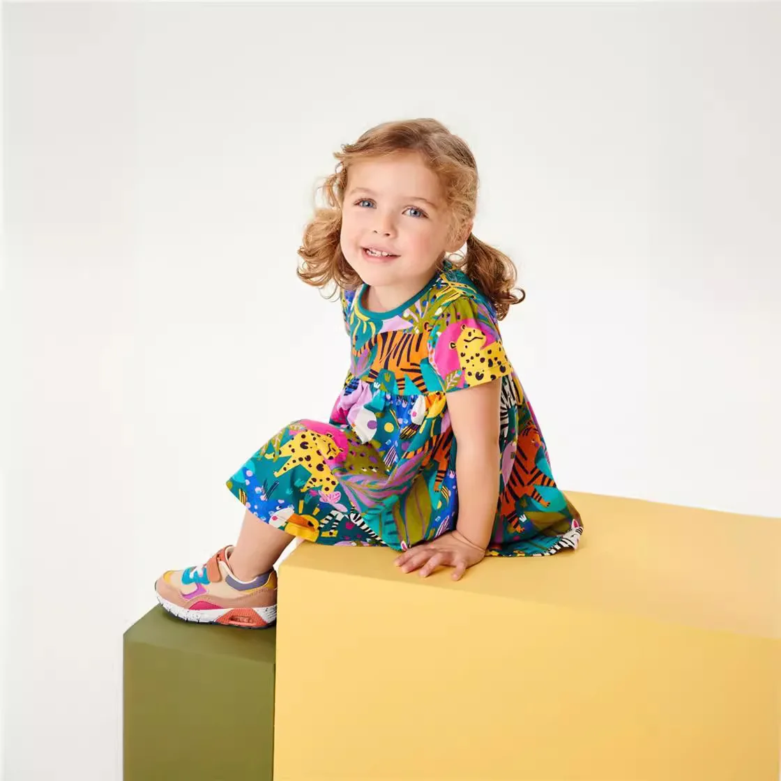 2025 Fashion Summer Infant Dress Gown Children 's Clothing Kids Clothes Baby Girls Cotton Cartoon Dresses Vestidos