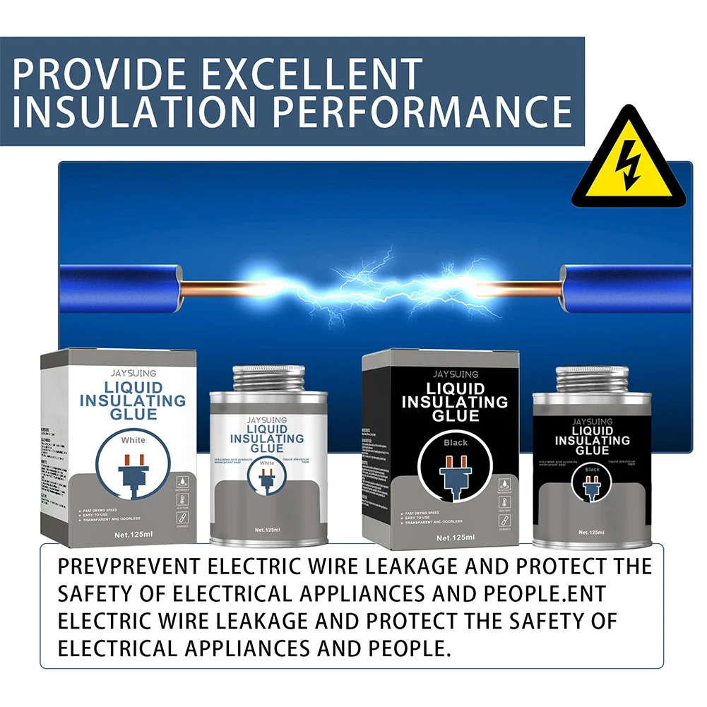 Description Picture 6 of item125ml Liquid Electrical Tape Waterproof Liquid Insulation Paste Sealant Insulating Electrical Tape Glue Indoor Outdoor Use