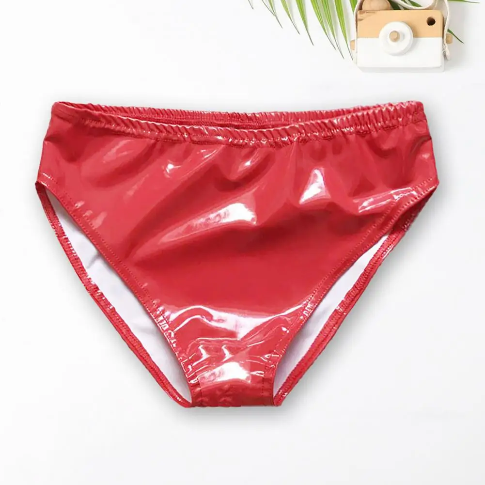 

Panties Wrapped Hip Women Underpants Elastic Waist Bright Mirror Paint Lady Briefs Charming Women Garment