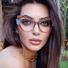 R57576 Color-Blocked Blue Light Blocking Glasses Frame Stylish Cat Eye Optical Presbyopia Eyeglasses Customizable Prescription 2