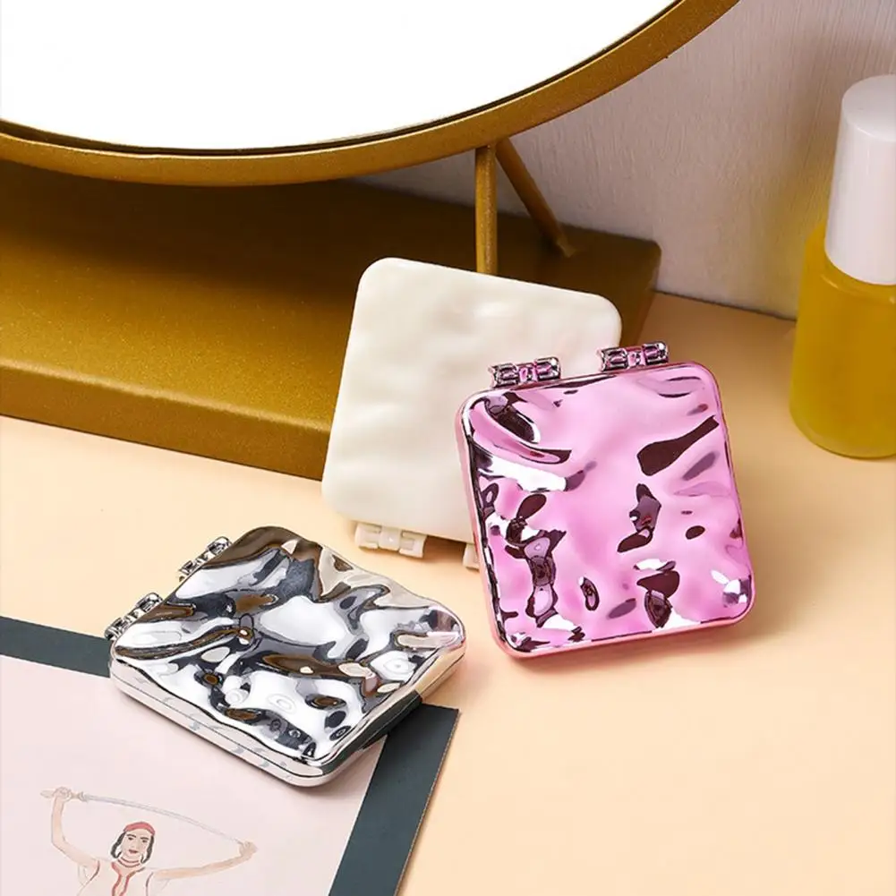 

Small Mirror Practical Polished Rounded Edges Lady Double-sided Makeup Pocket Mirror Trip Supply Pocket Mirror Makeup Mirror