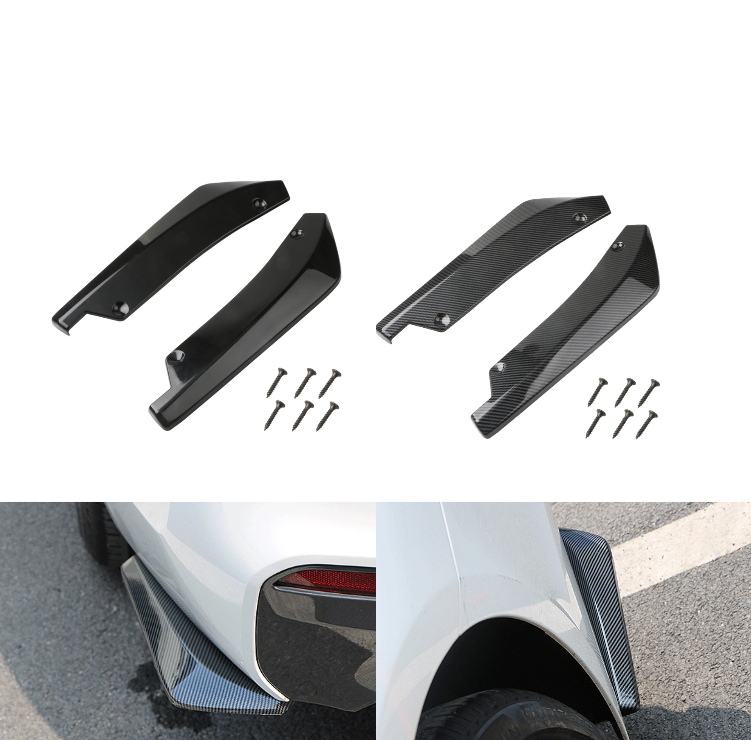 

Carbon Fiber Universal Front Rear Bumper Strip Lip Spoiler Diffuser Splitter Scratch Protector Winglets Side Skirt Extension