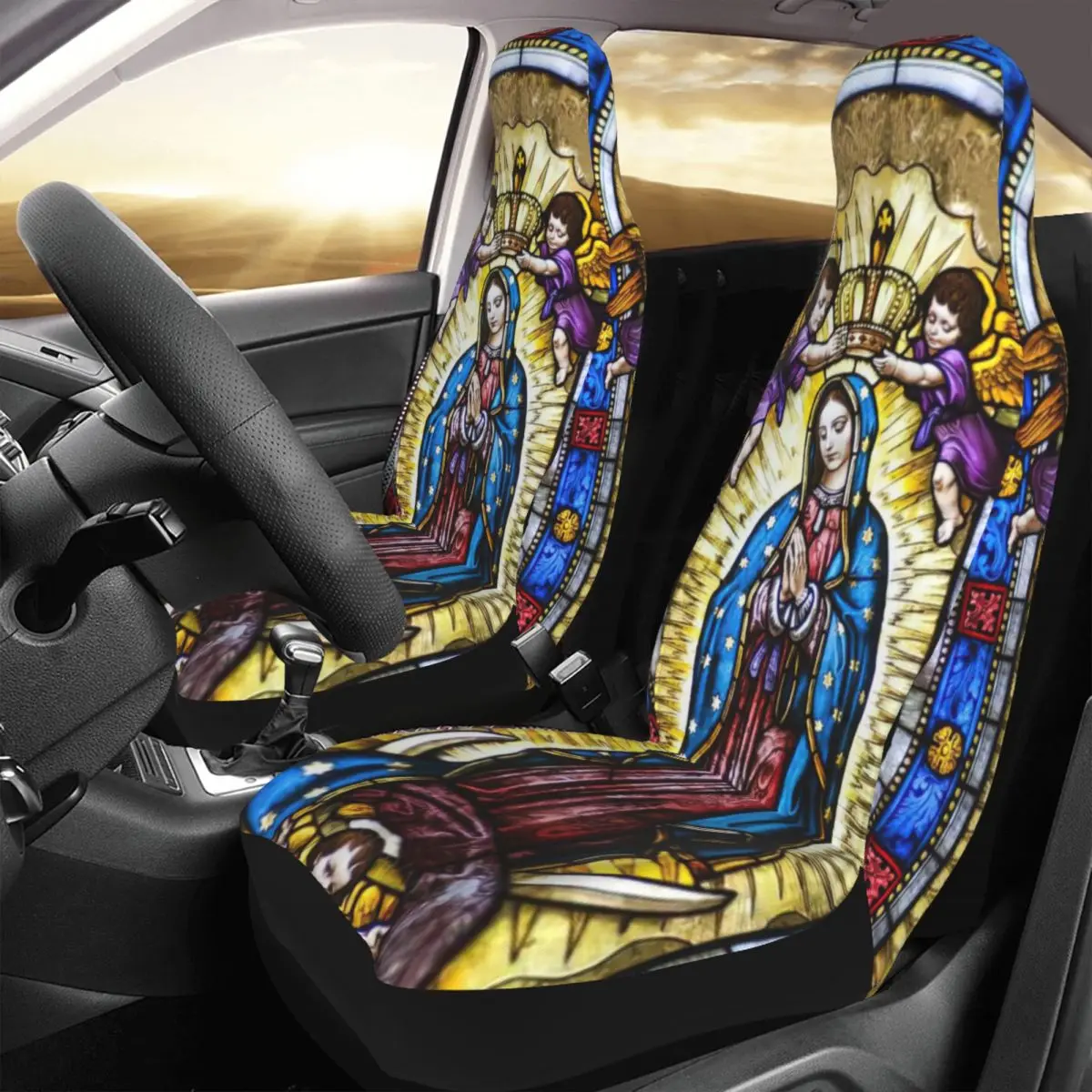

Virgin Of Guadalupe Car Seat Cover Custom Printing Universal Front Protector Accessories Cushion Set