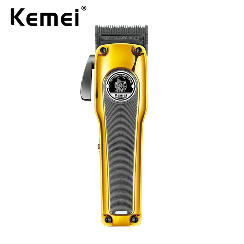 Kemei Barber Hair Clipper Brushless Motor Dlc Fade Blade Hair Trimmer Ricaricabile Cordless Electric Taper Hair Cutting Machine