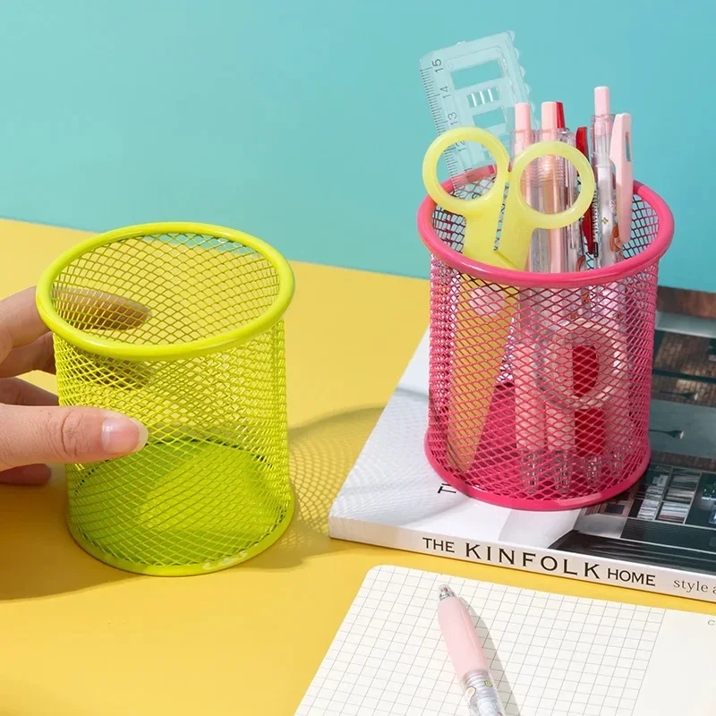 Single Metal Mesh Pencil Holder - Durable Square Pen Pot