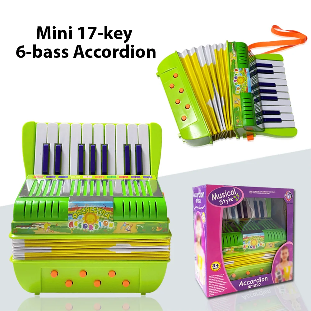 Mini Accordion 17-key 6-bass/24-key 12-bass ABS Material Musical Instrument for Beginners Christmas Lightweight Button Accordion kids accordion toy concertina accordion
