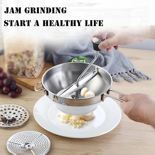 Stainless Steel Manual Fruit and Vegetable Grinder Baby Side Food Vegetable  Mud Maker Supporting Three Kinds