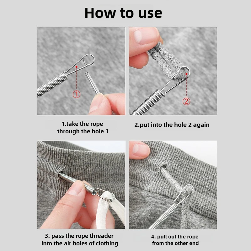 Stainless Steel Drawstring Threader Tool for Sewing