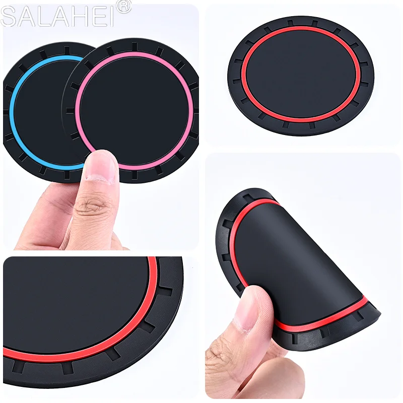 Cup Holder Coasters 2Pcs PVC Silicone Car Non-Slip Pad Drink Cushion For Fiat Panda 169 141
