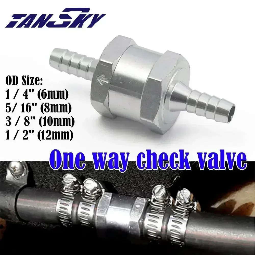 TANSKY Aluminium Alloy One Way Check Valve Fuel Non Return Check Valve Petrol Diesel Oil Gas EPAA22G01KM
