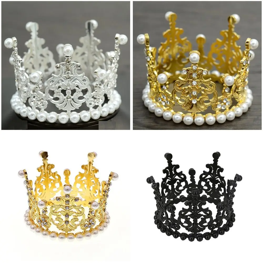 1Pcs Princess Birthday Party Cake Topper Decorative Children Baby Crown Cake Decoration Elegant Gold Silver Color Cake Ornaments