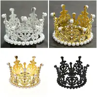1pcs Princess Birthday Party Cake Topper Decorative Children Baby Crown Cake Decoration Elegant Gold Silver Color.jpg