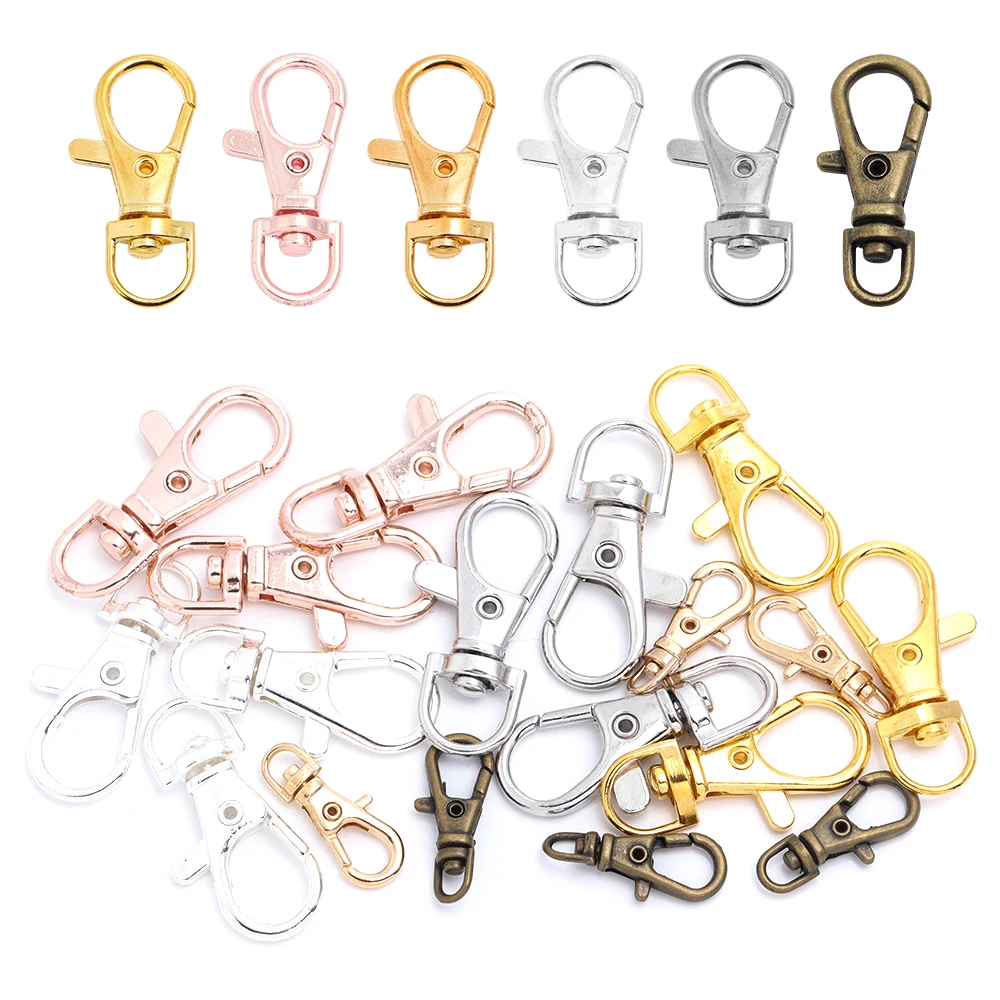 20 Moschettoni Per Portachiavi E Gioielli Fai Da Te – Lega Di Zinco, Clip Girevole, Anello Diviso, Color Argento