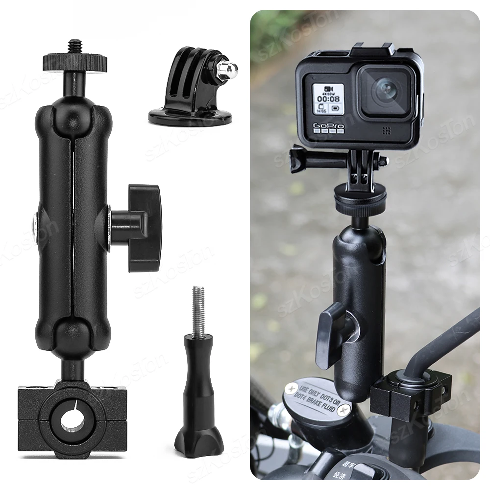 Motocicleta e Bicicleta Guiador Espelho Suporte de Montagem Bicicleta Action Câmera Holder Dji Osmo Insta360 Gopro Hero 12 11 10 8 - Image 2