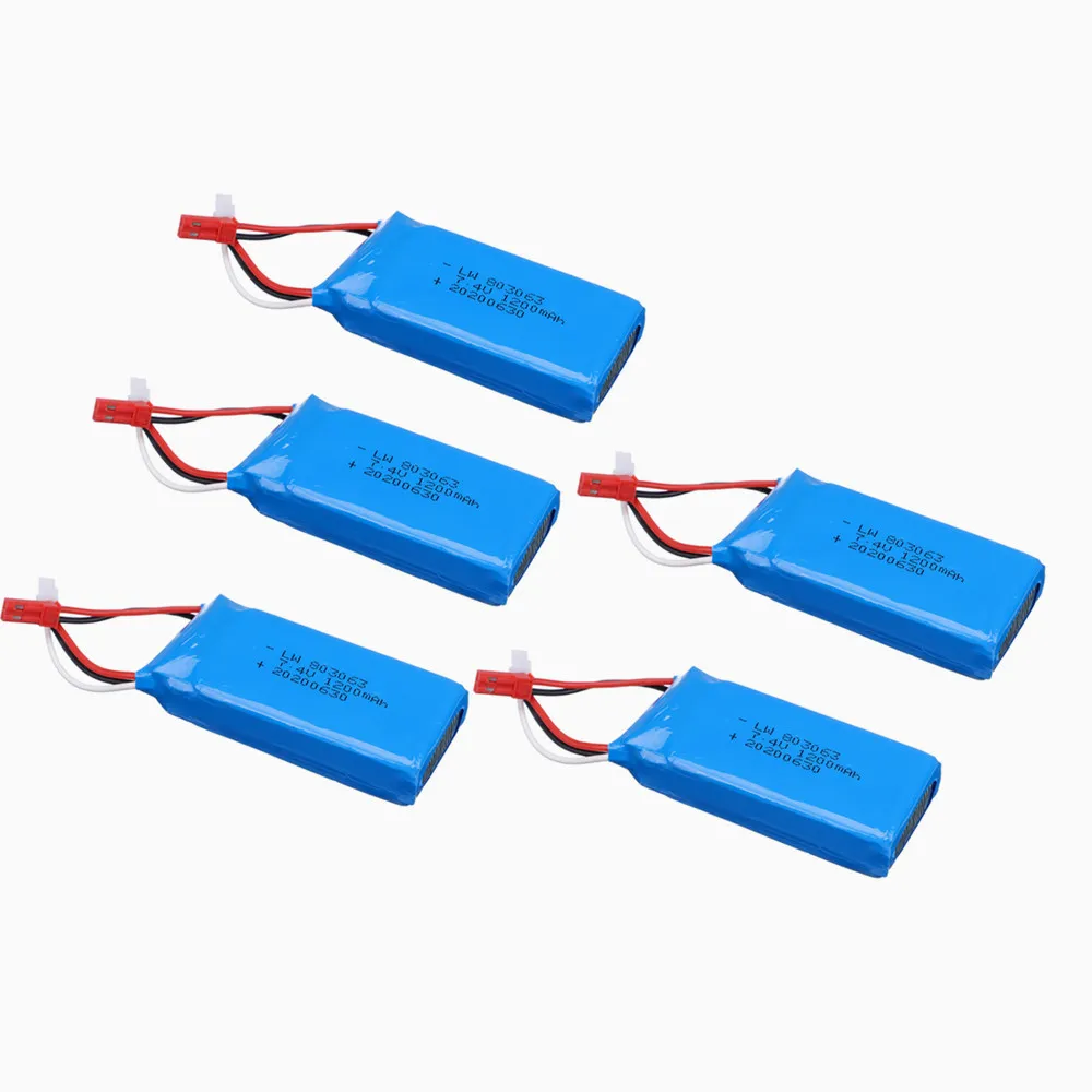 efaso Akku 7,4v 1200 Mah Li-Po avec Jst Connecteur Convient à