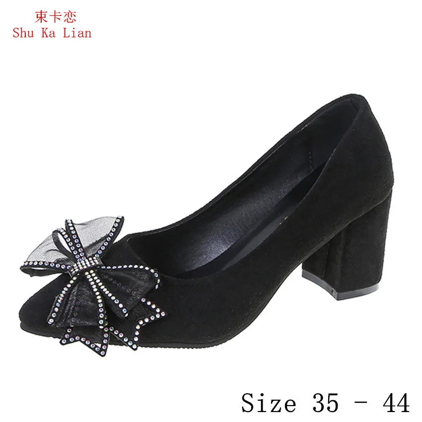 

Туфли-лодочки женские на высоком каблуке 6 см, туфли-лодочки из флока на шпильке, женские туфли для вечеринки и свадьбы, каблук с котятами, приблизительно 35 - 44