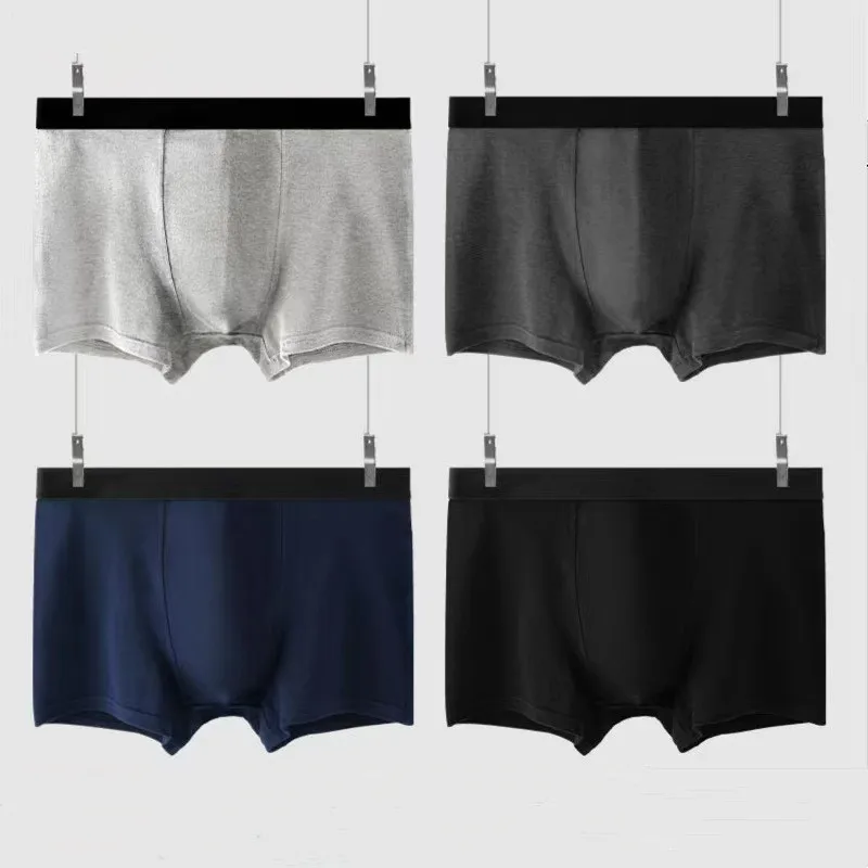 

Boxer Mens Underwear Men Soft Summer Ultrathin Breathable Elastic Solid Panties Mid Waist Patchwork Loose Comfortable Boxer
