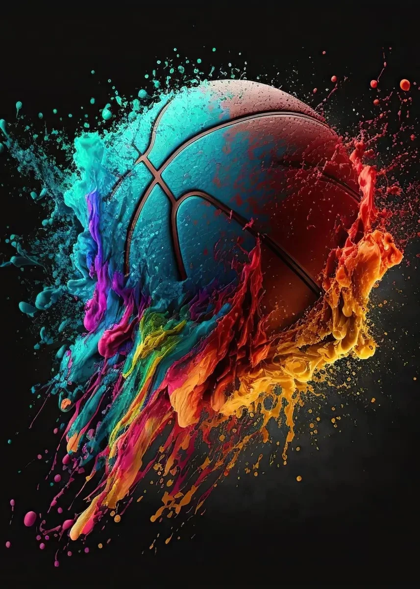 Vibrant Basketball Art Prints on Canvas - Colorful Sports Wall Decor