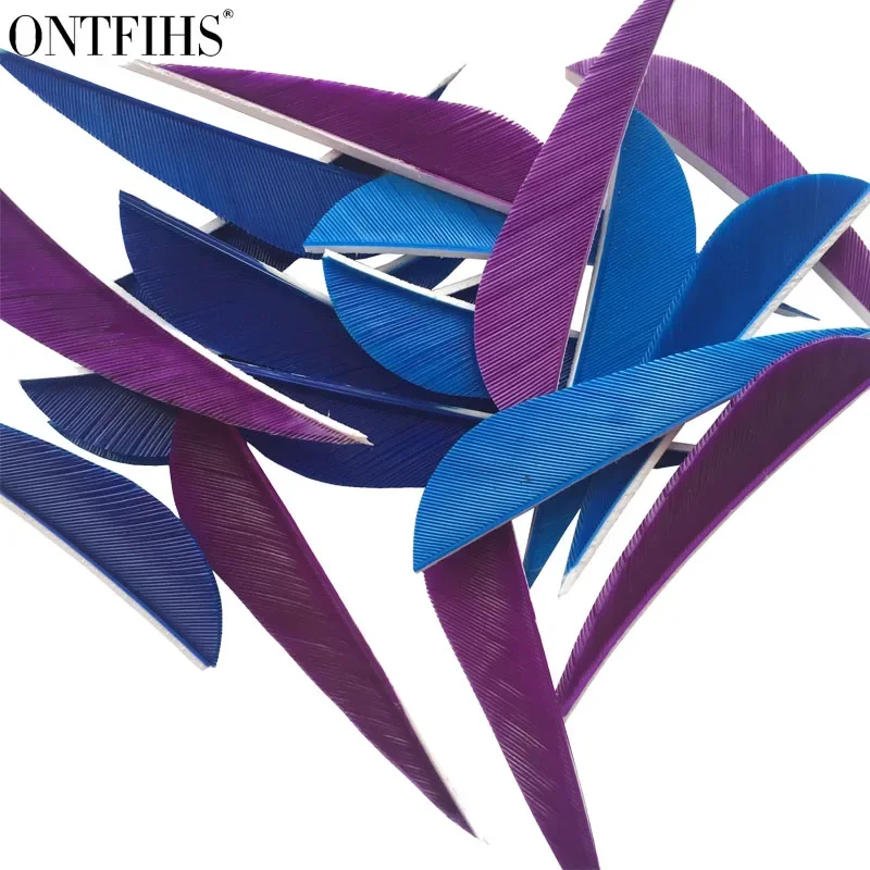 50PCS  2.5 Inch Archery Fletches Water Drop Arrow Feather Parabolic Fletching Arrow Feathers for Hunting 4