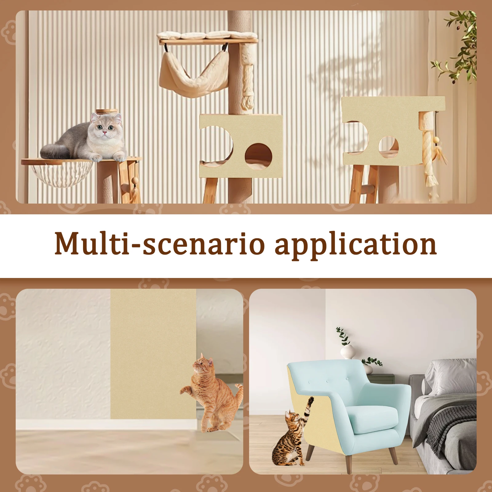 Cat Scratch Mat Cat Furniture Protectors 40x200cm/30x200cm Trimmable Self-Adhesive Carpet Mat Couch Corner Indoor Wall Protector