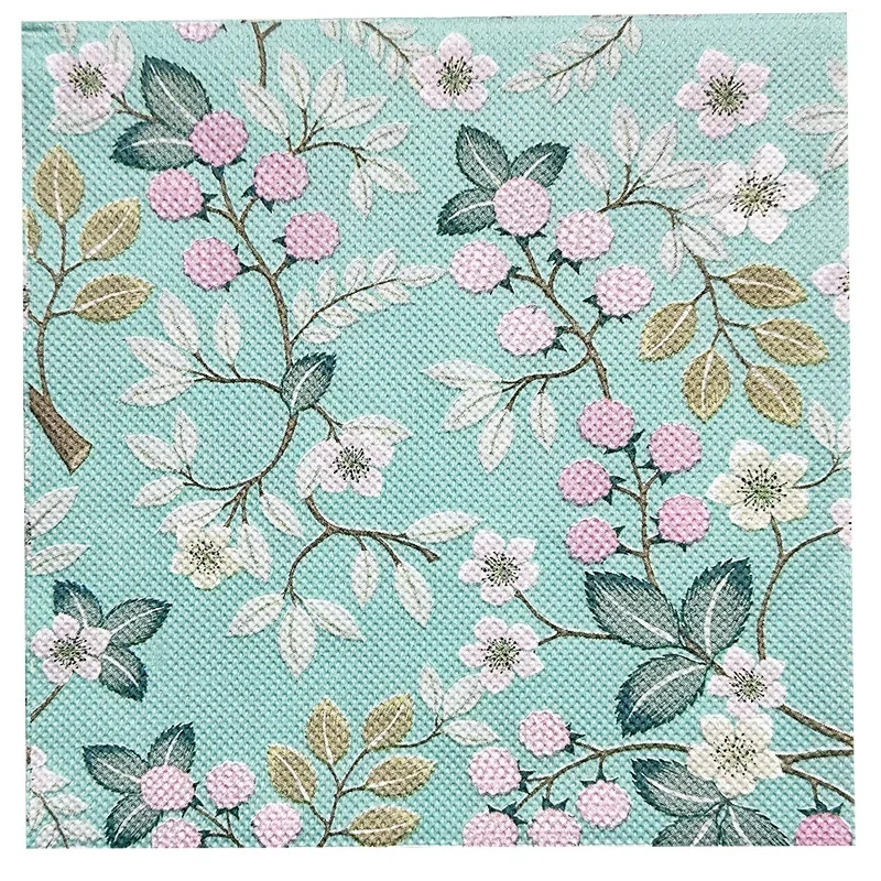 New Colourful Printed Napkins Floral Holiday Party Decoration Paper Placemats DIY Plate Bone Bart Paper 10/20pcs/Pac 33*33cm