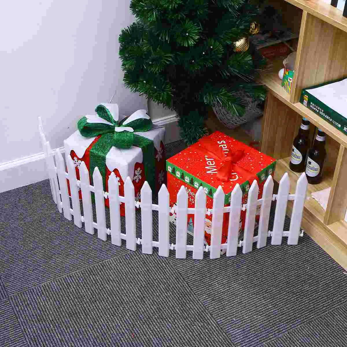 

10pcs Decorative Wooden Picket Fence Christmas Miniature Fence Village House Xmas Tree Wedding Party Decoration Ornament Fence
