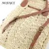 Fashion Straw Women Shoulder Bag Backpack Hand-Woven Female Beach Holiday Simple Purse for Women Outdoor Bag 1