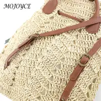 Fashion Straw Women Shoulder Bag Backpack Hand-Woven Female Beach Holiday Simple Purse for Women Outdoor Bag 1