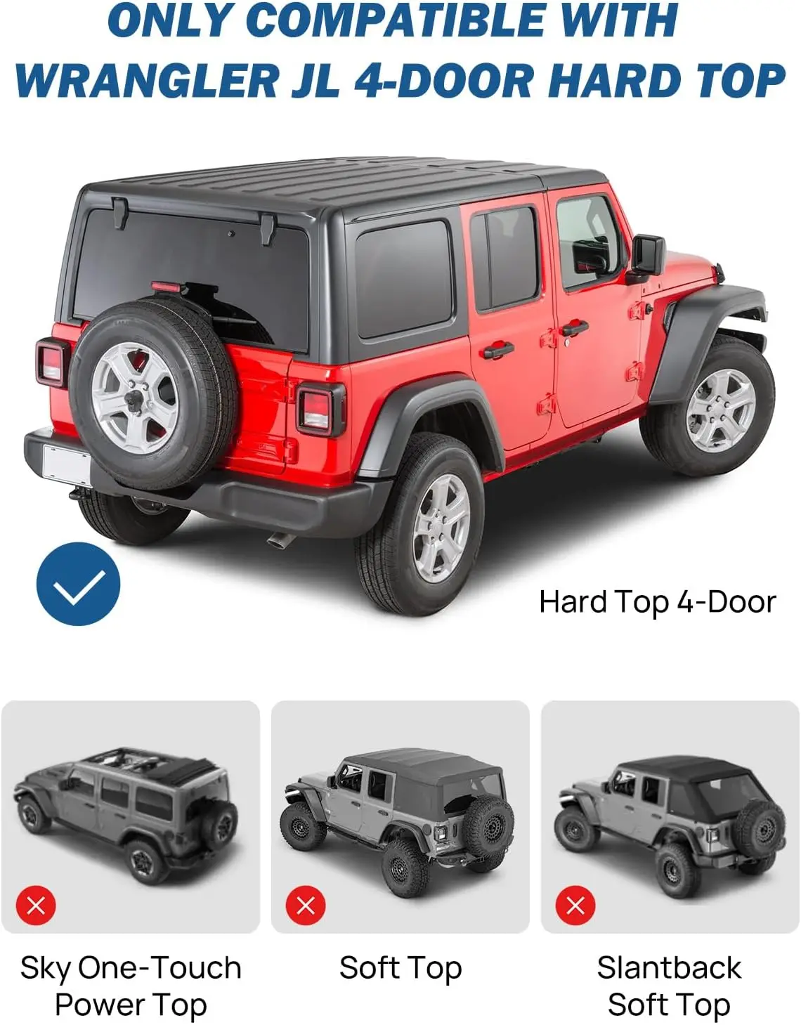 Rear Cargo Rack Basket Compatible with Wrangler JL 2018-2023 (Hard-Top Only, Not Fit 2024-2026), 350 LBS Adjustable Height Trunk