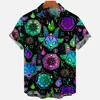 2024 Devil Horror 3d Print Hawaiian Shirt Men Clothes Breathable Loose Men's Shirts Male Short Clothes Sleeve Summer Male Shirt 3