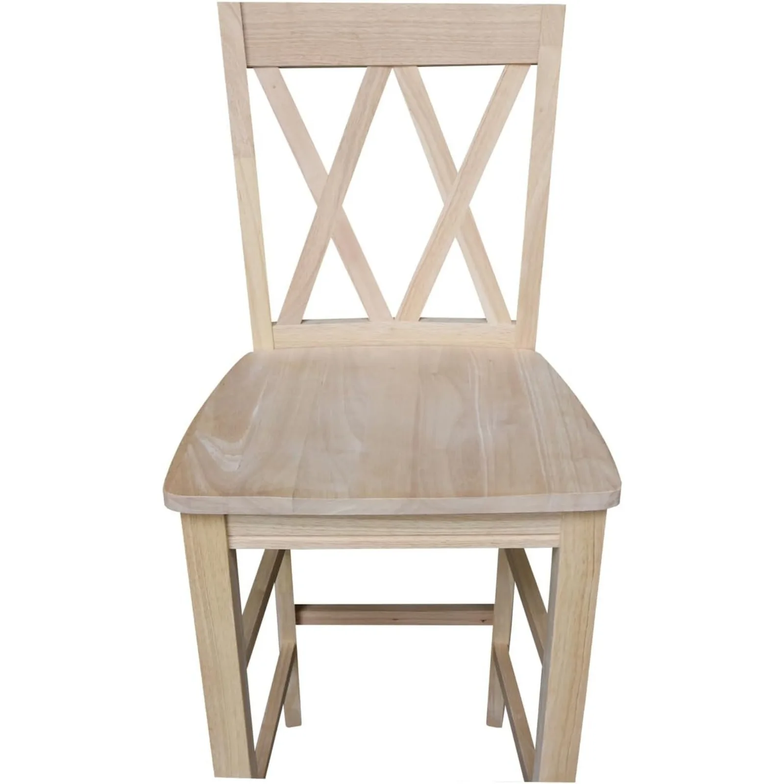 Description Picture 2 of itemUS Set of Two Double X-Back Dining Chair, 19.9"W x 22"D x 41.3"H, Wood Unfinished