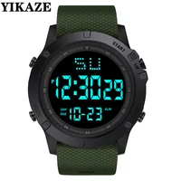 YIKAZE LED Men Sports Watch Black Dial Multifunction Men's Digital Watch Alarm Clock Stopwatch Fitness Electronic Wristwatch man 1