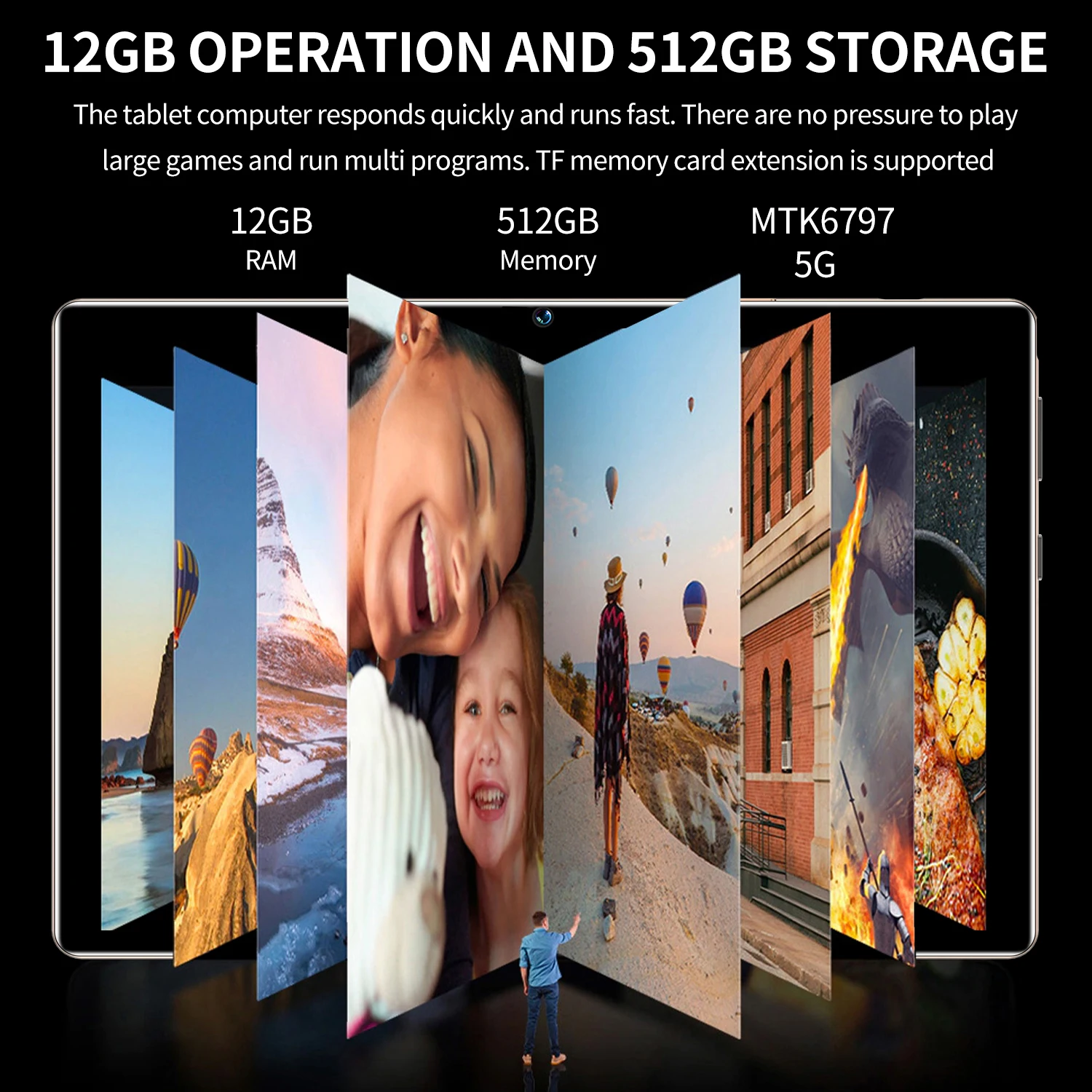 New S7+ Tablet PC 5G LTE 12GB+512GB 8.1 Inch Android10.1 8000mAh Laptop 16MP+32MP Camera Bluetooth WIFI Google Play Netbook