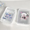 Plastic Transparent Storage Box With Lid Stickers Collection Desktop Container Case Photocard Holder Home Small Card Storage Box 1