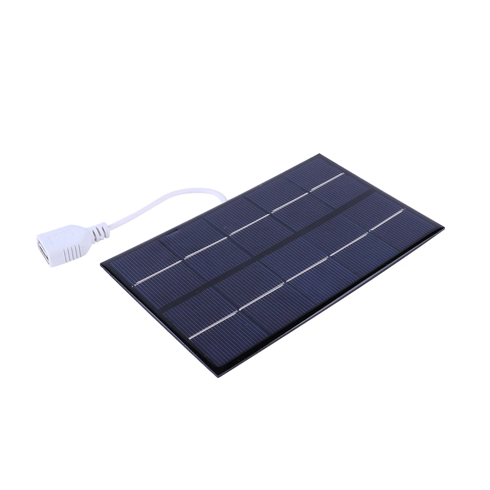 5W 5V Solar Cell Panel Polysilicon USB Photovoltaic Cells Solar Plate for 3-5V Battery/Phone Charging for Outdoor Camping