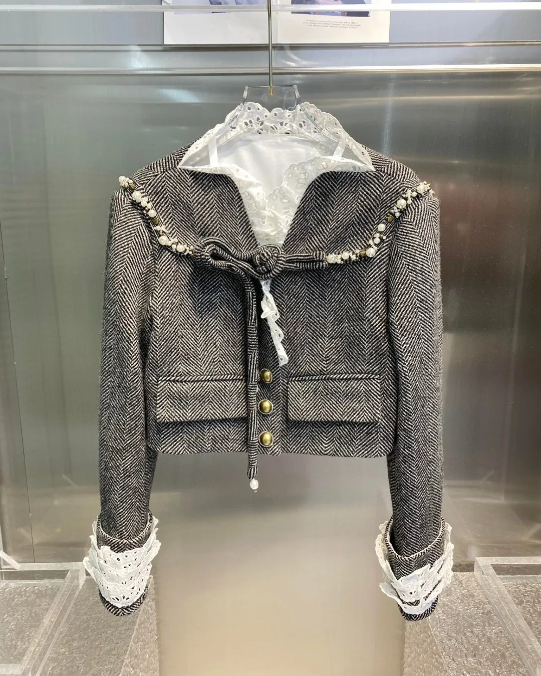 

2023 Women's Clothing Fashion high quality lace jacket Autumn Winter New
