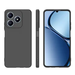 Sleek Black Matte Silicone Protective Case - Slim TPU Soft Shell for Realme C63 4G (Black)
