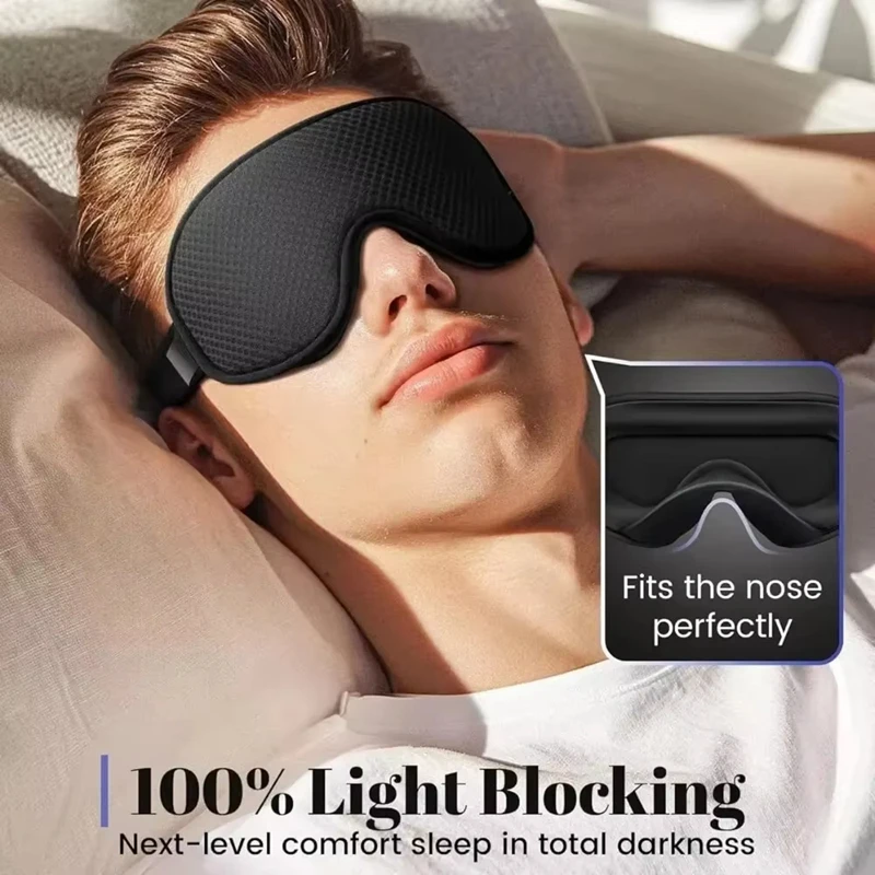 Enhanced Sleep Mask - Ultimate Blackout Comfort with 3D Breathable Design and Adjustable Strap