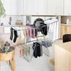 Clothes Drying Rack Foldable - 2 Level Stainless Steel Laundry Drying Rack with Height-Adjustable Wings, 33 Drying Rails 2