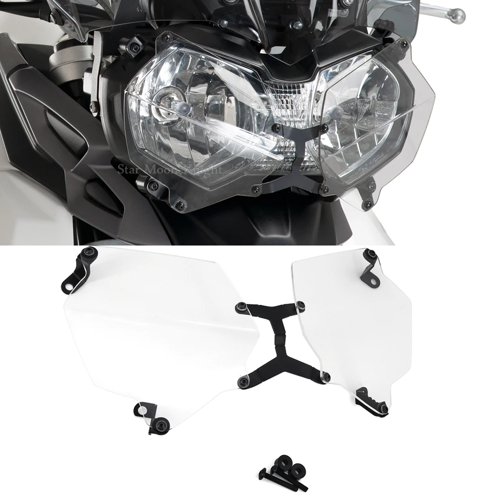 

For Tiger 800 XC XCX XCA XR XRT XRX 2011-2018 1200 Explorer Motorcycle Headlight Protector Light Cover Protective Guard Acrylic