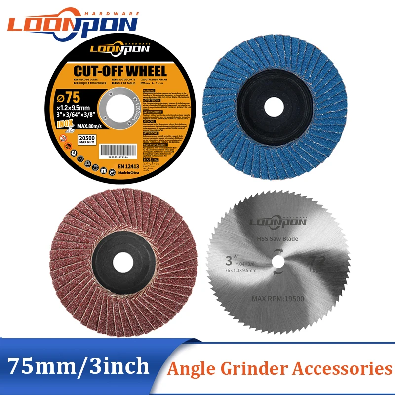 75mm HSS Saw Blade Resin Cutting Disc Flap Discs Diamond Saw Blade for Angle Grinder Cutting Polishing 5-50Pcs