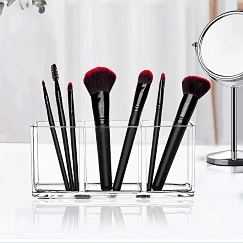 Diamond Pattern Acrylic Makeup Brush Tool Cosmetic Makeup Storage Box Case Make-up Brush Holder Table Organizer Make Up Tool 4