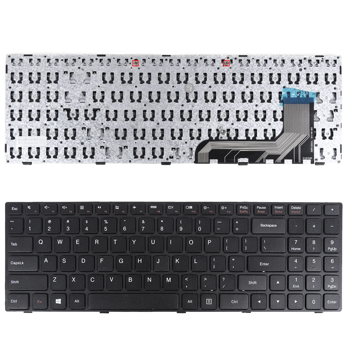 

Клавиатура US для ноутбука LENOVO Ideapad 100-15IBY, черная рамка без фольги