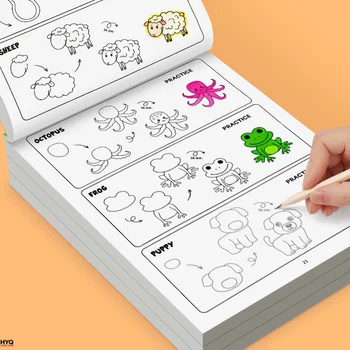 Come disegnare animali: libro di disegno passo dopo passo - Impara a dipingere, perfetto per la scrittura creativa e il libro da disegno per bambini a colori