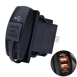 High - Speed Dual Port USB Vehicle Charger Adapter (Red)